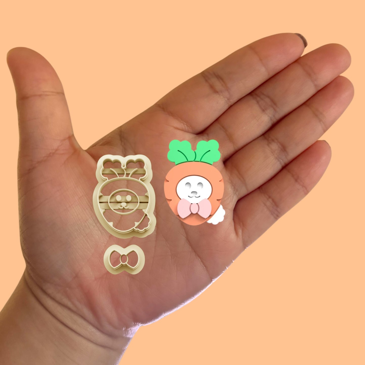 Bunny in a Carrot Costume Polymer Clay Cutter | easter clay cutter