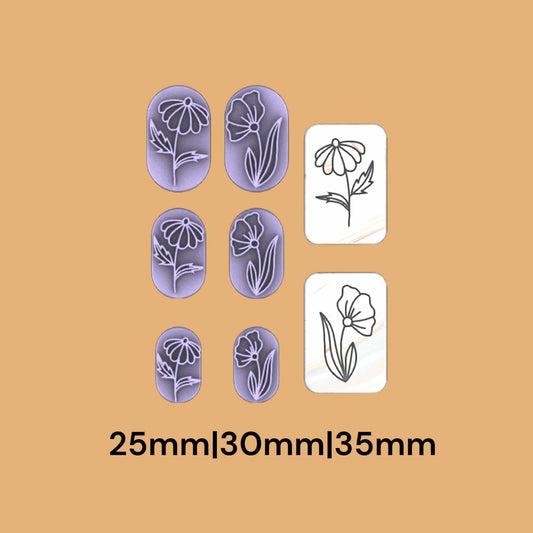 Polymer Clay Stamp /Plants and Flowers/ 3 set