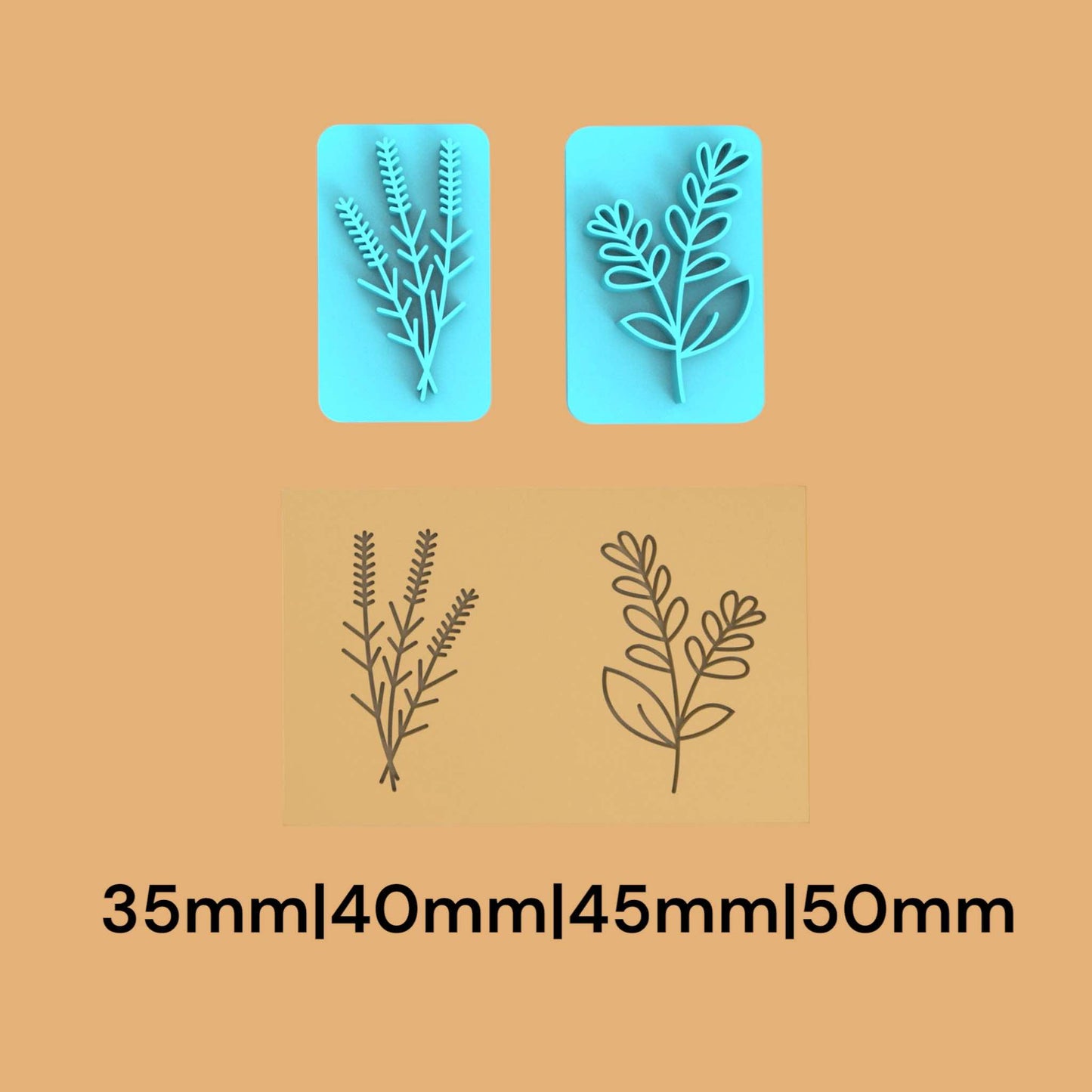 Flower 1 Polymer Clay Stamp 2style set