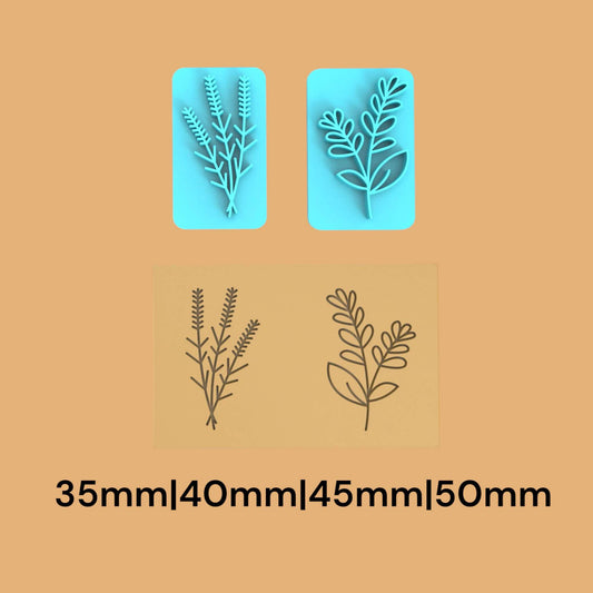 Flower 1 Polymer Clay Stamp 2style set