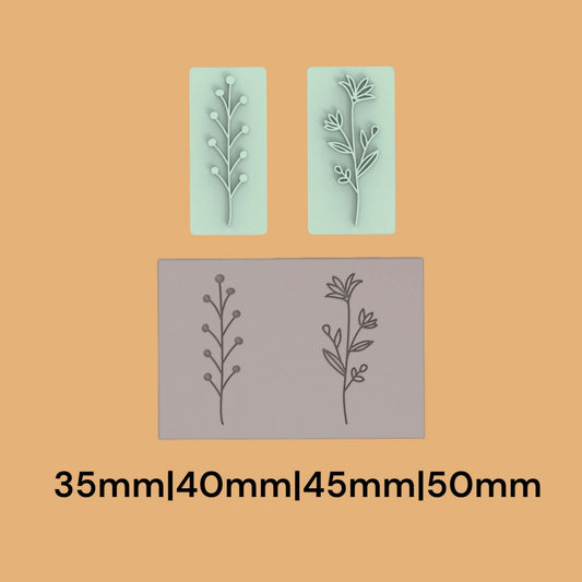 Flower 1 Polymer Clay Stamp 2style set