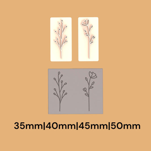Flower 4Polymer Clay Stamp 2style set