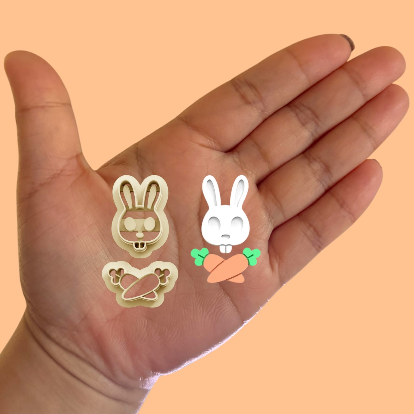 Bunny Skull with Carrot Clay Cutter, Easter Day Clay Cutter