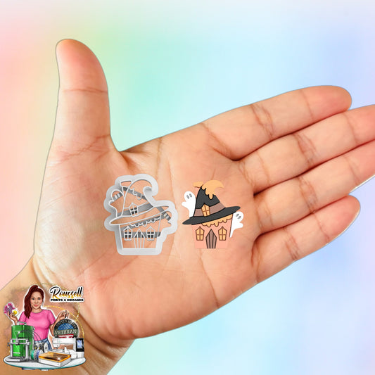 Halloween House with Ghosts cutter 3d printed