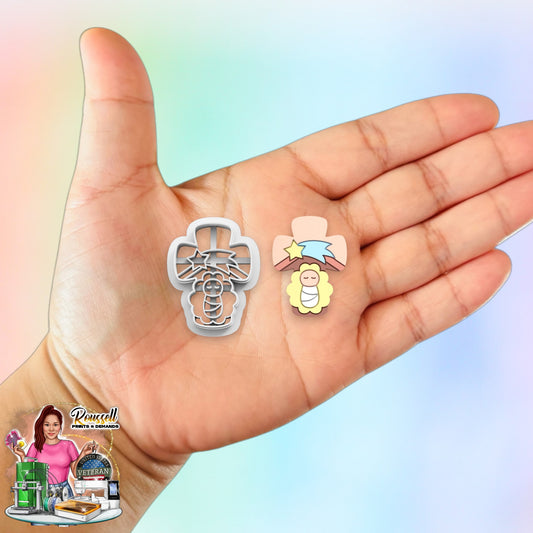 Cross with Baby Jesus  cutter 3d printed