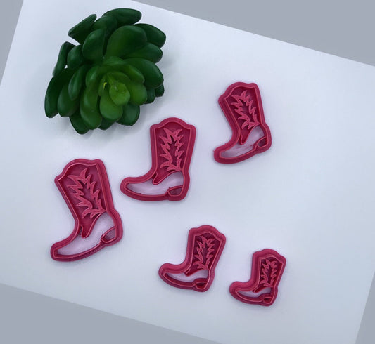 Cowboy Boot Polymer Clay Cutter mirrored set 2  / Clay Cutter / Polymer Clay Earrings / Clay Tools / Clay Texture