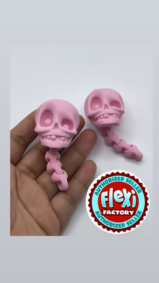 3d Printed skull keychain  | Flexi Factory | Paintable | Desk Toy | Fidget Gadget | Pla