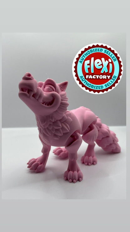 3d Printed Flexi wolf  | Flexi Factory | Paintable | Desk Toy | Fidget Gadget | Pla