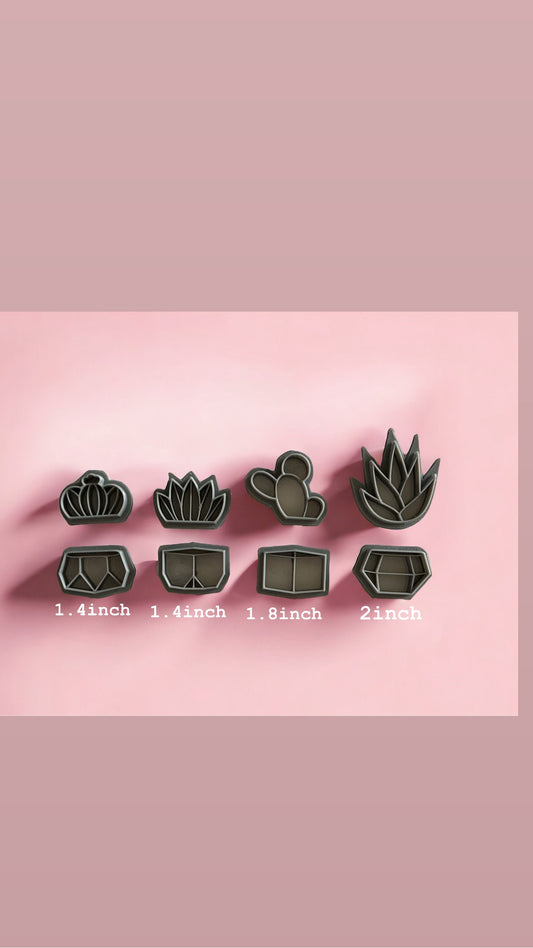 Cactus clay cutter set | Polymer clay cactus cutters