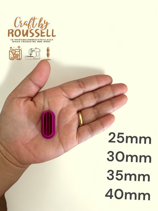 Huggie Oval with Lines  Clay Cutter| Polymerclay cutter | clay cutter | Huggies  cutter| basic cutter| best seller cutter