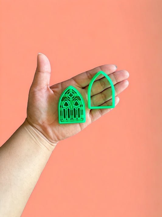 Gothic Frame D Clay cutter, Polymer clay cutter , Cathedral clay cutter