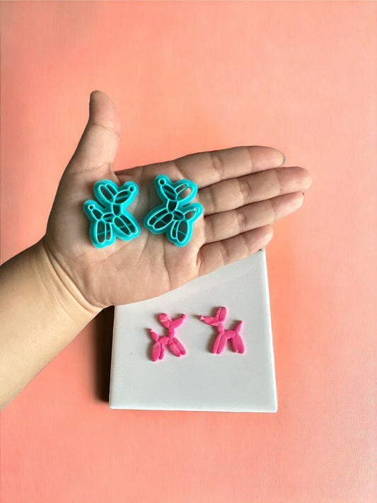 Balloon Dog Polymer clay cutter Mirrored set | Dog clay cutter| Polymer clay cutter