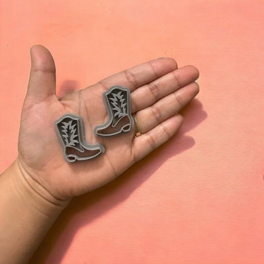 Cowboy Boots Clay Cutter, Floral Earring, Spring Clay Cutters, 5 Sizes