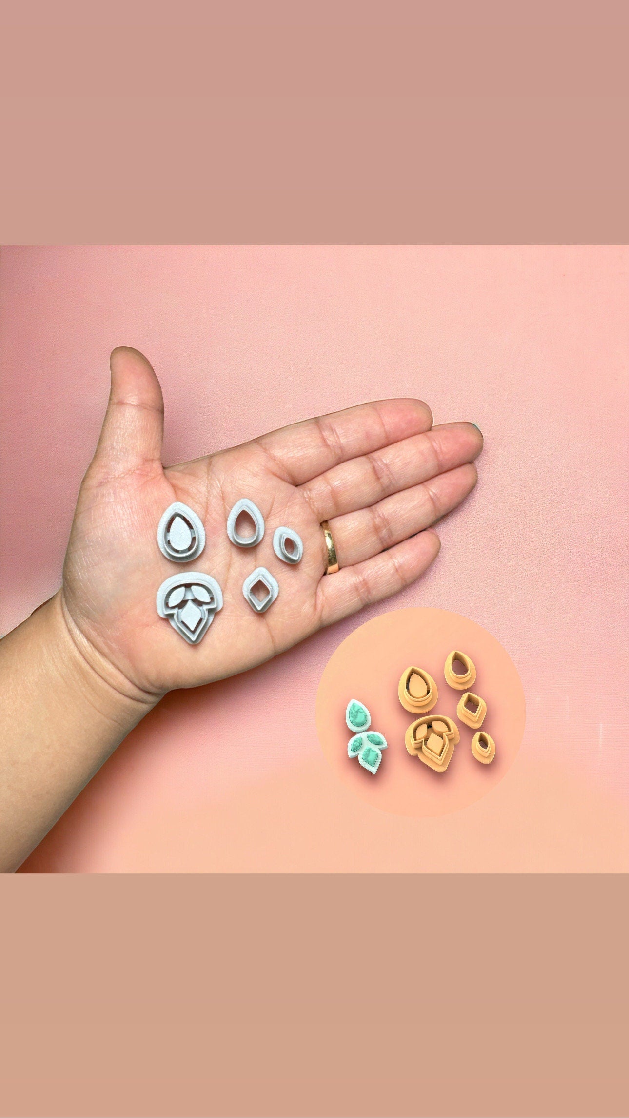 Earring with Precious Stones D Clay Cutter, Earring Clay Cutter,
