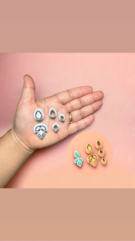 Earring with Precious Stones D Clay Cutter, Earring Clay Cutter,