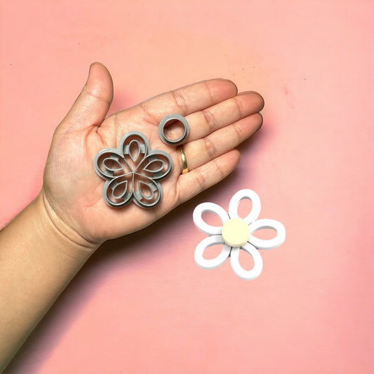 Spring Daisies Outline Clay Cutter, Floral Earring,