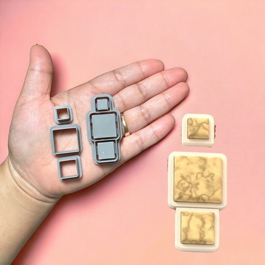 Geometric Earring with Precious Stones F Clay Cutter | Polymer clay cutter