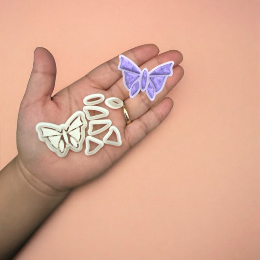 Butterfly Earring with Precious Stones F Clay Cutter, Earring Clay Cutter,