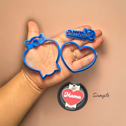 Love mama Tumbler topper clay cutters | Polymer clay cutter
