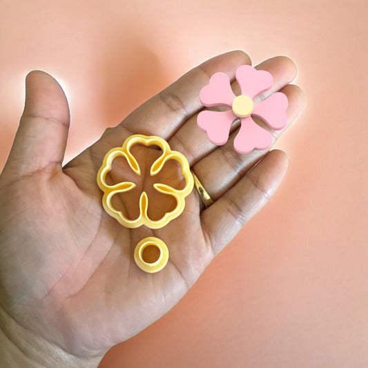 Spring 2 Piece Flower Clay Cutter, Floral Earring, Spring Clay Cutters