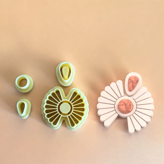 Shell Earring with Precious Stones A Clay Cutter