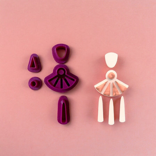 Art Deco Earring with Precious Stones H Clay Cutter,
