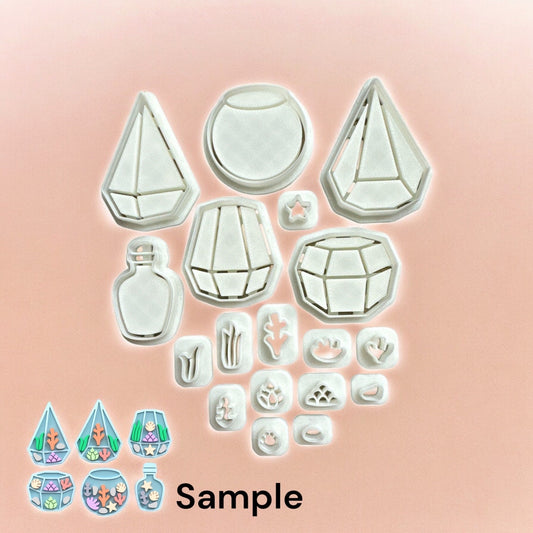 Summer Big Terrarium Pack with Sea Items, Summer Clay Cutters,