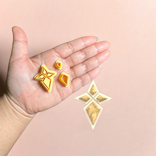 Geometric Earring with Precious Stones H Clay Cutter,