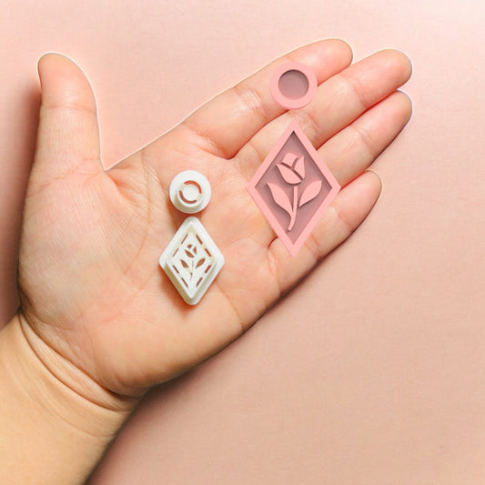 Rose Stamp Earring Clay Cutter, Spring Clay Cutters,