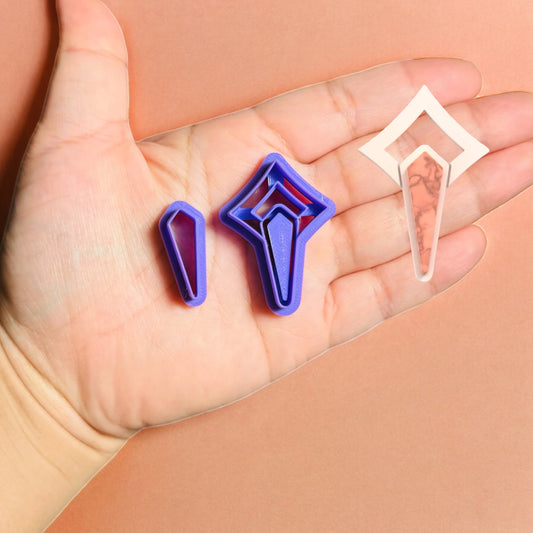 Elfs Style Earring with Precious Stones B Clay Cutter, Earring Clay Cutter