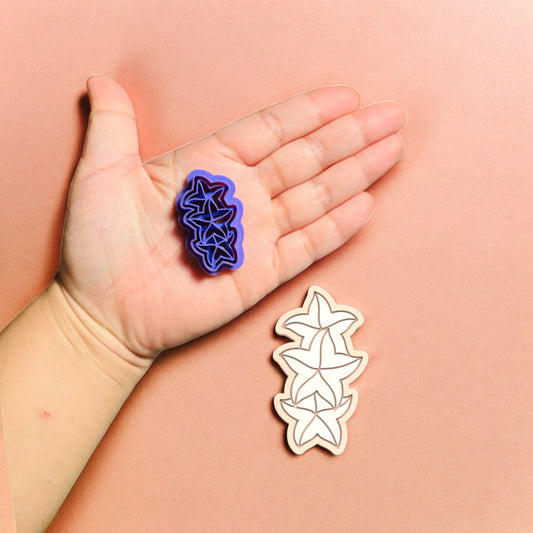 Triple Starfish Clay Cutter, Earring Clay Cutter