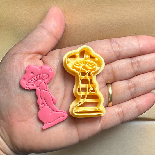 Mushroom woman #2 Bikini Polymer clay cutter | Summer clay cutter