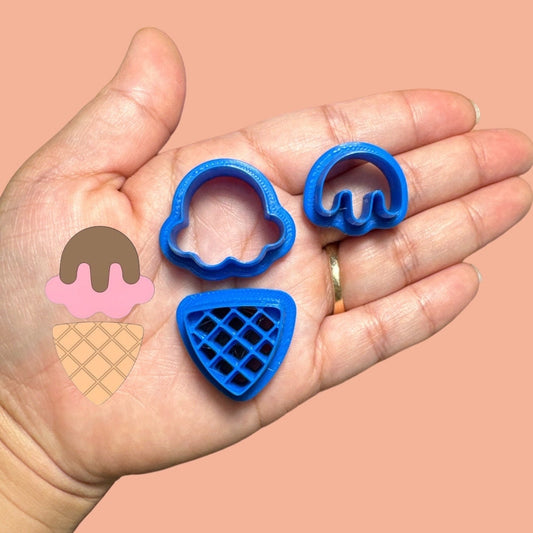 Kawaii Ice Cream Cone Dangle Clay Cutter Set