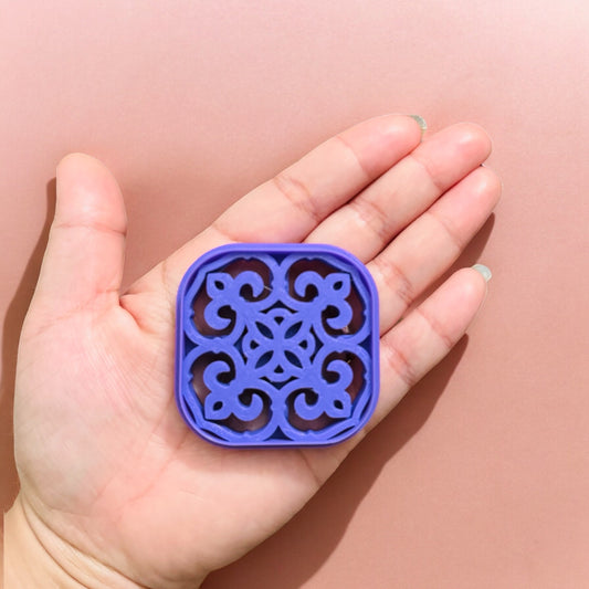 Moroccan Tile J polymer clay | Polymer clay tile cutter