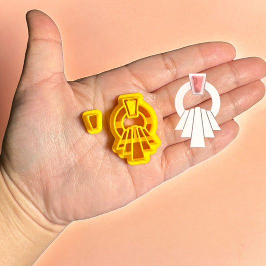 Art Deco Earring With Precious Stone J Polymer clay cutter | Unique Clay cutter
