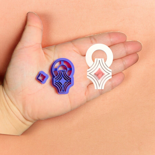 Elf's  Style Earring with Precious stone C Polymer clay cutter | Polymer clay cutter | Unique clay cutter