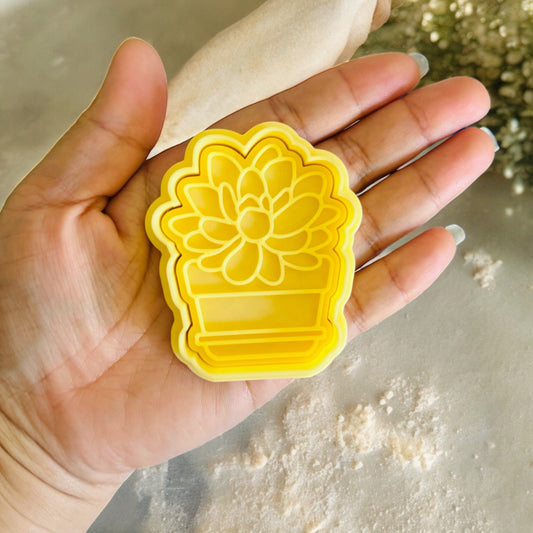 Succulent cookie cutter and stamp. | cookie cutter | plant cookie cutter