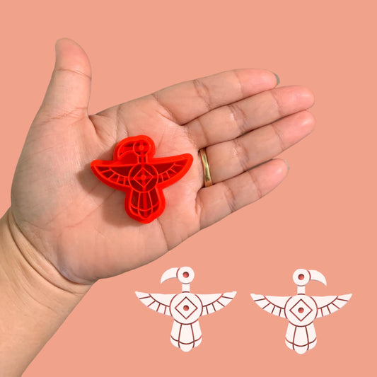 Bird Aztec-Style Earring B Clay Cutter mirrored set