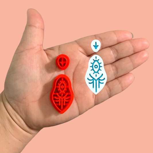 Aztec-Style Earring R Clay Cutter,