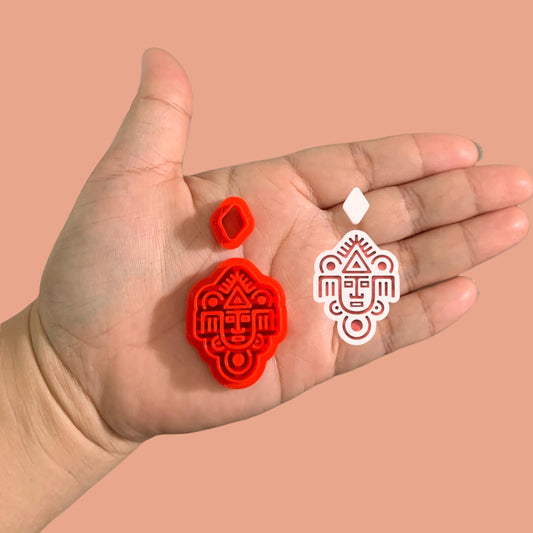 Aztec-Style Earring T Clay Cutter