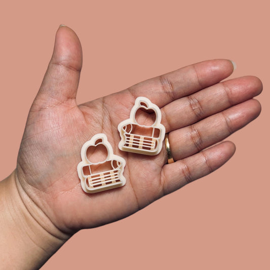 books with apple   mirrored set    Clay cutter Polymer clay cutter