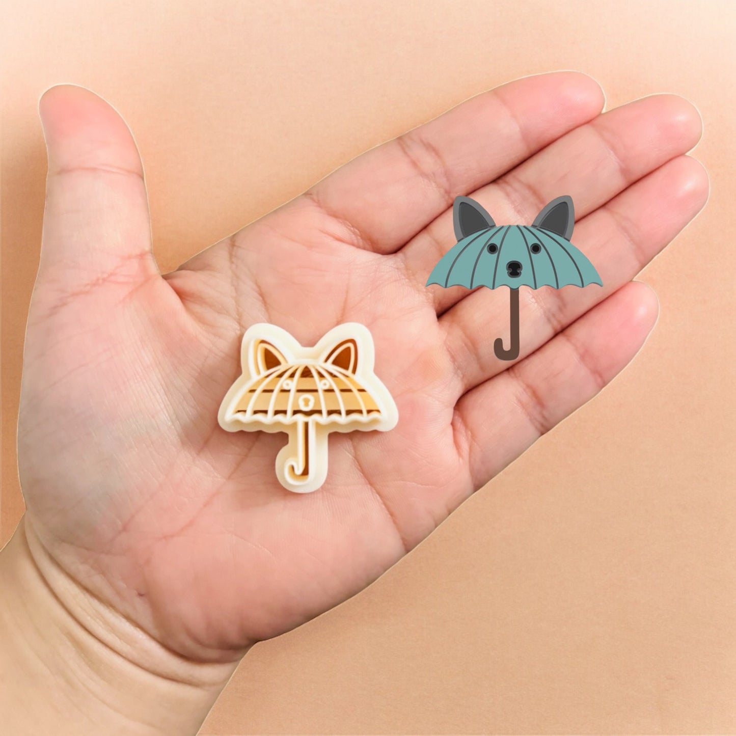 Umbrella Cat Clay Cutter |polymer clay cutter | cat clay cutter | umbrella cutter