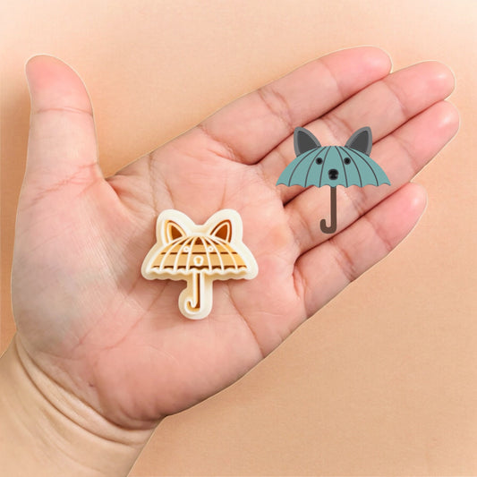 Umbrella Cat Clay Cutter |polymer clay cutter | cat clay cutter | umbrella cutter