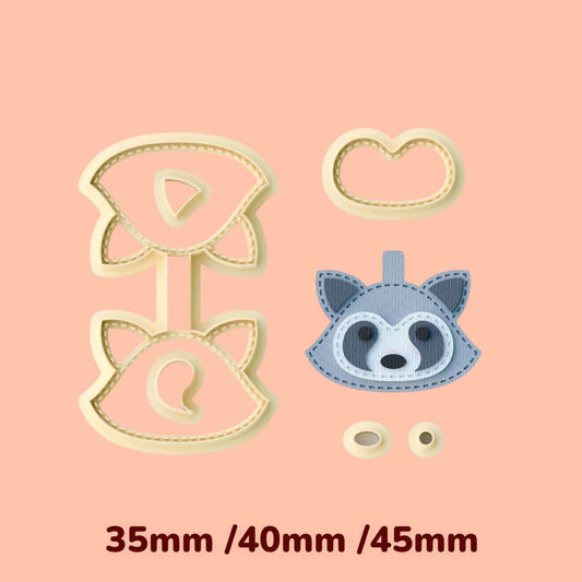 Raccoon Keychain clay cutter