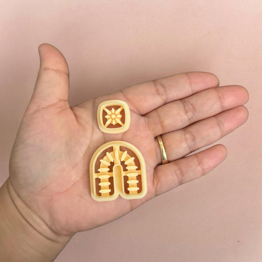 Ceramic Azulejo-Style Earring C Polymer clay cutter | unique clay cutter
