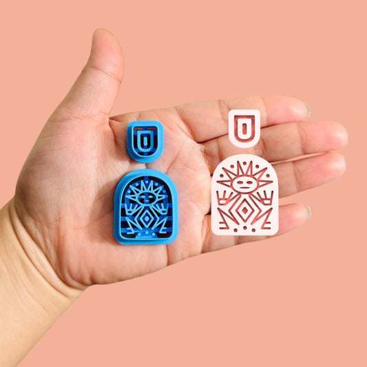 Aztec-Style Earring K Clay Cutter