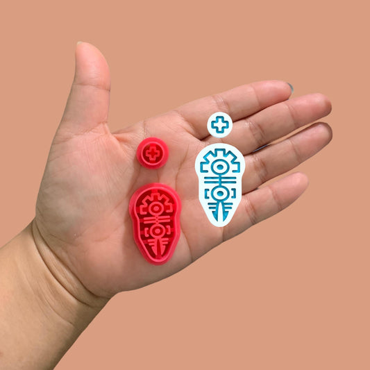 Aztec-Style Earring O Clay Cutter