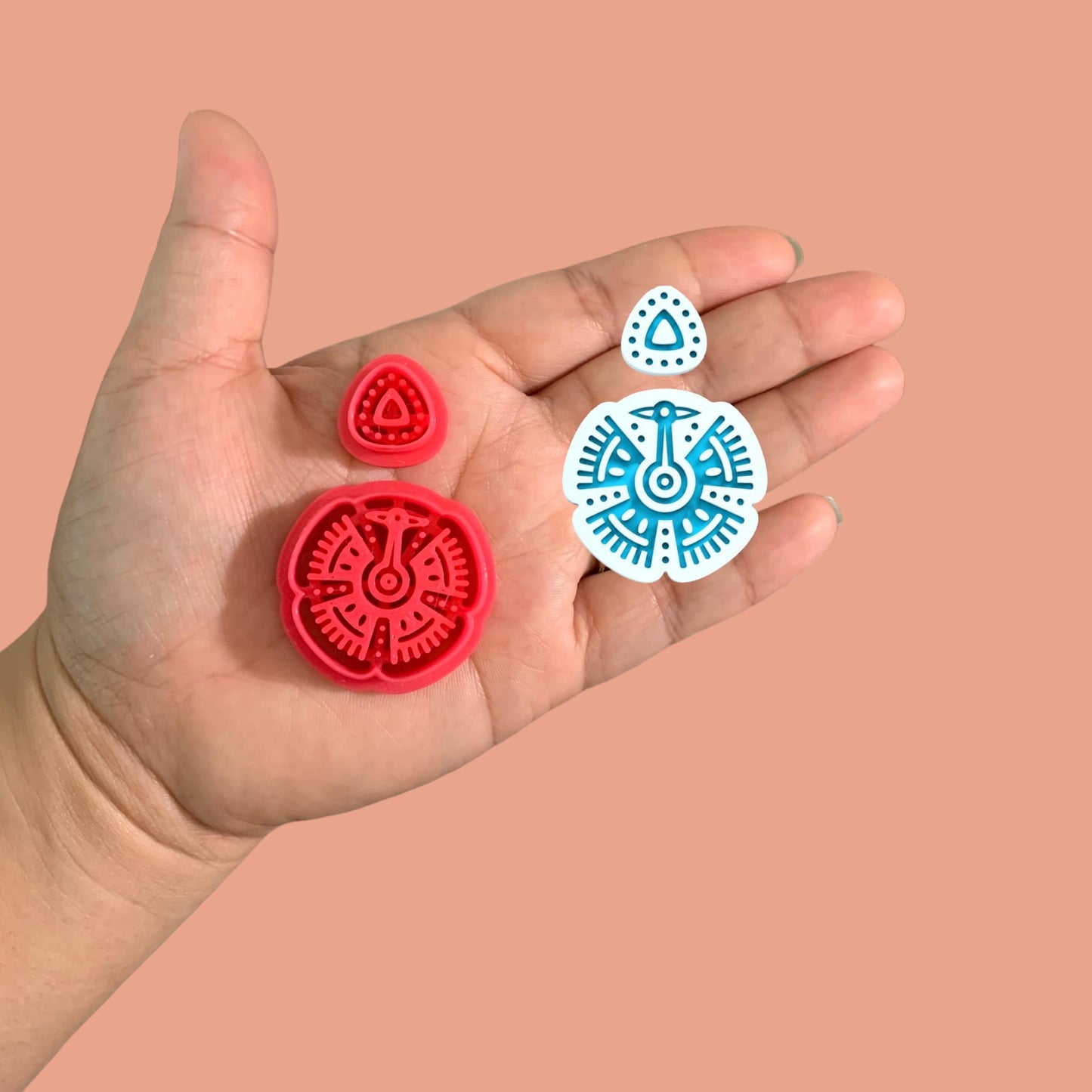 Aztec-Style Earring L Clay Cutter