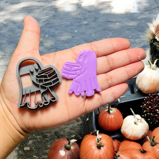 Ghost Holding a book  Halloween cutter