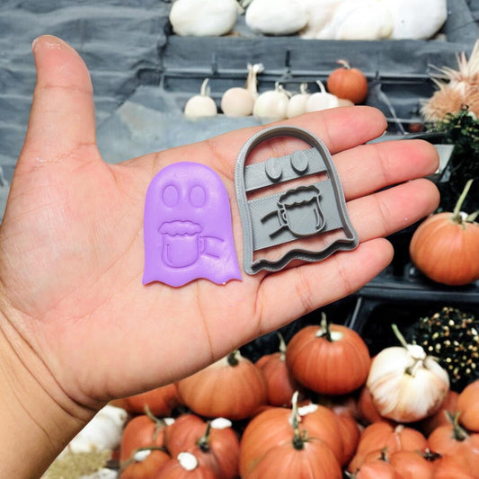 Ghost Holding a beer   Halloween cutter